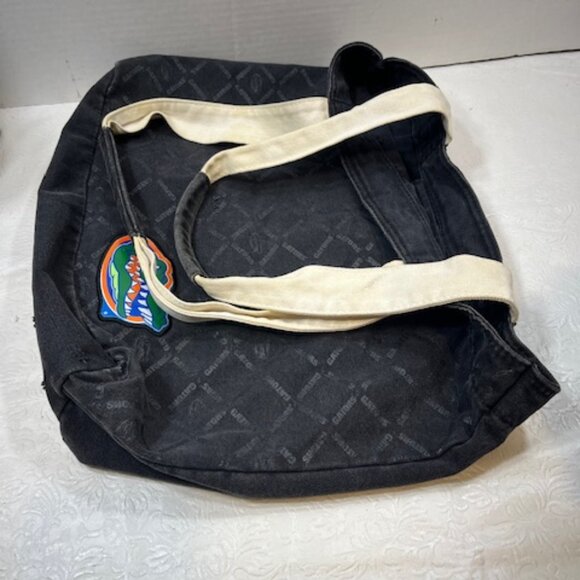 University of Florida Gators Black Canvas Gator Print Collegiate Tote - Picture 2 of 15